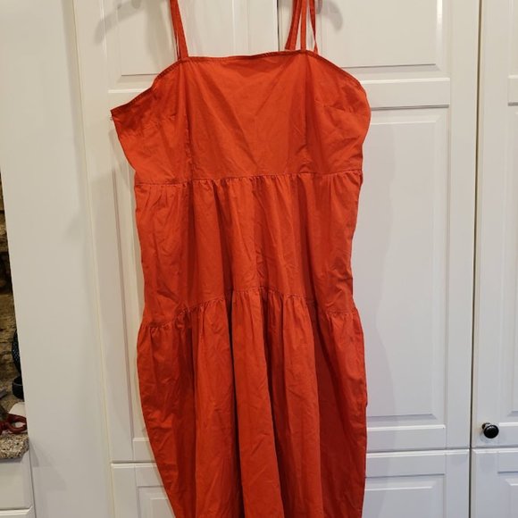 Who What Wear Orange Sleeveless Babydoll Midi Sundress - Womens XL - NEW - Picture 4 of 7